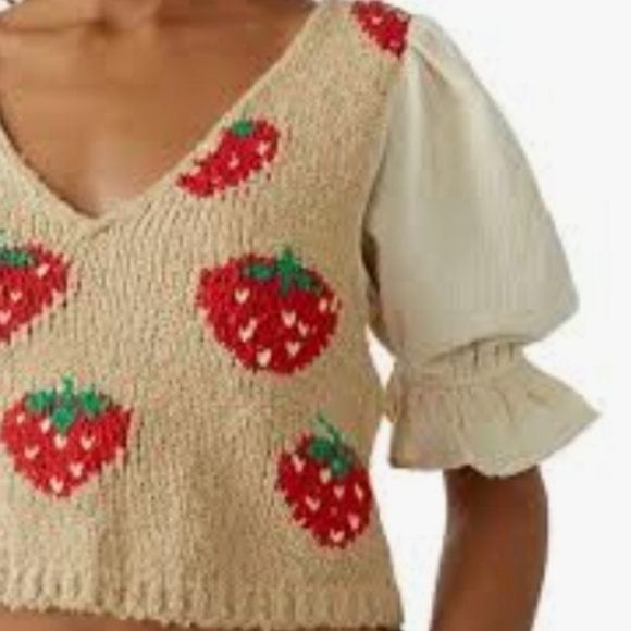 free people movement Tops - Free People Top Strawberry Jam Crop